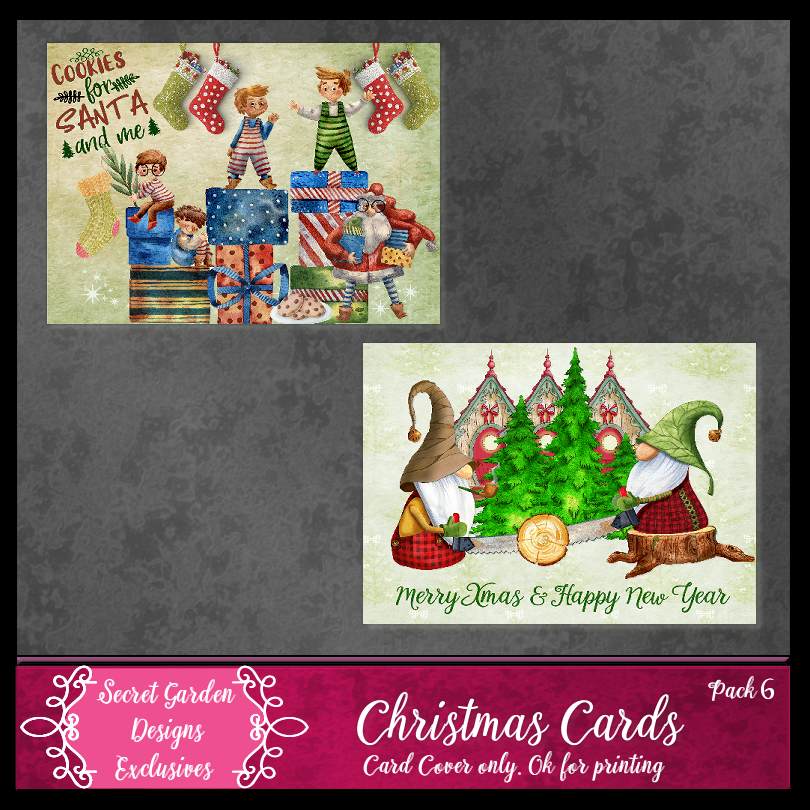 (image for) SGD Exclusive Christmas Cards pack 6